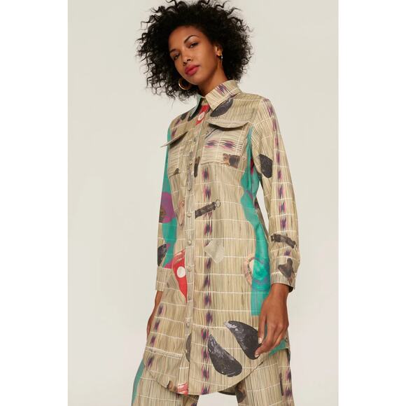THEBE MAGUGU Sangoma Bone Printed Shirtdress Size Large - Picture 5 of 15